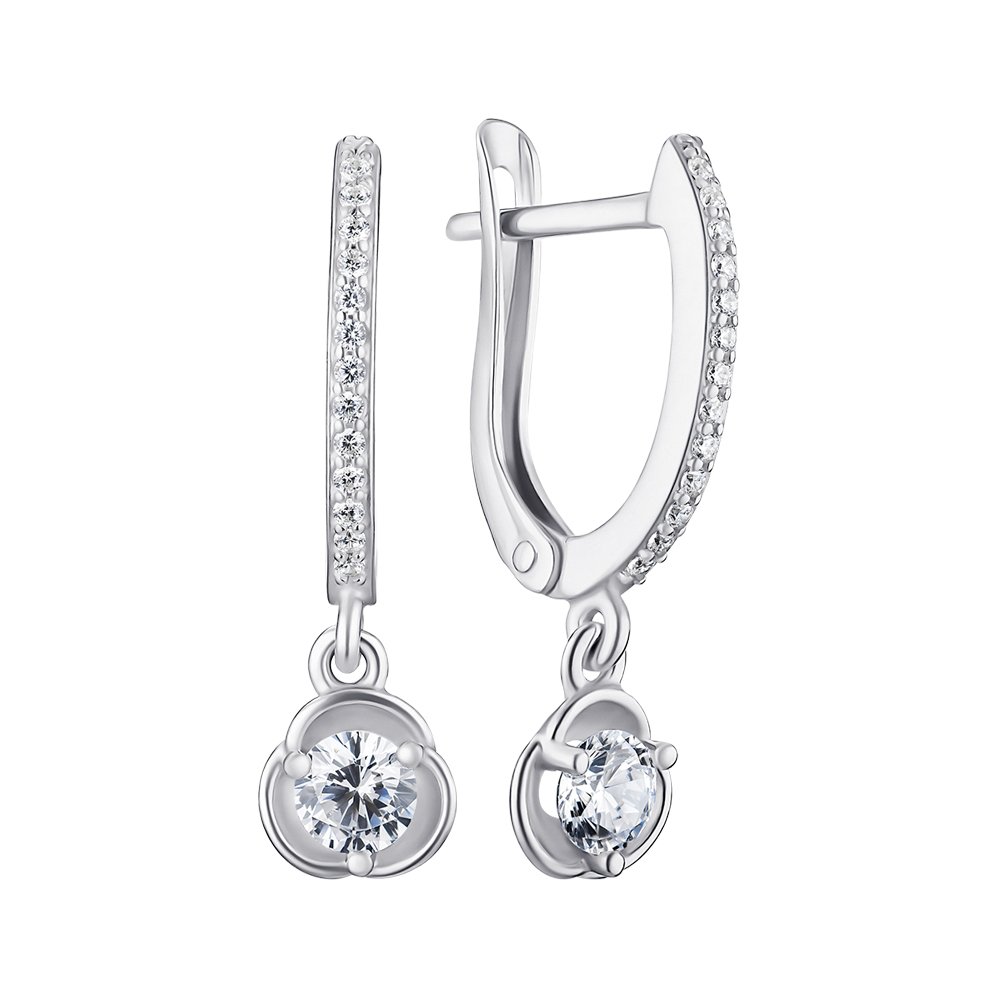 

Серебряные серьги-подвески с фианитами 000148504