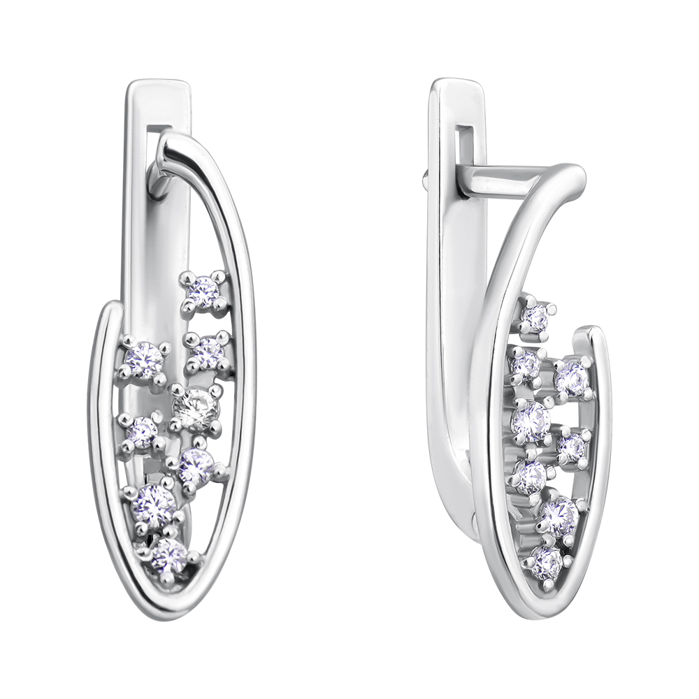 

Серебряные серьги с фианитами 000132381