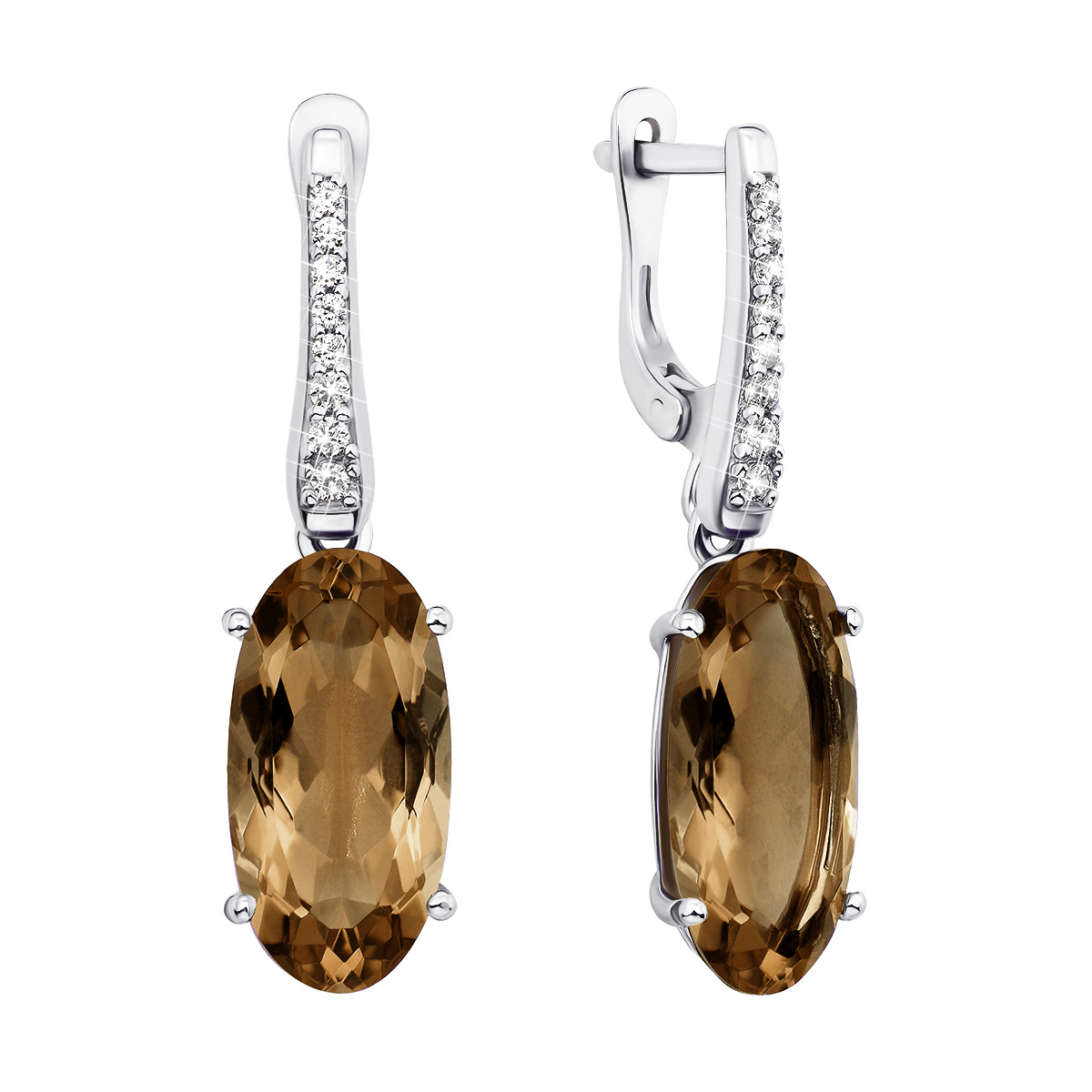 

Серебряные серьги с кварцем и фианитами 000124696