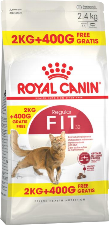 

Сухой корм Royal Canin Fit для взрослых котов от 1 года бывающих на улице 2 кг + 0.4 кг