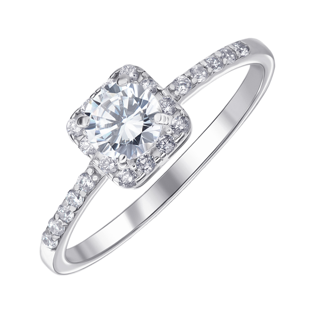 

Серебряное кольцо с фианитами 000145382 17 размера