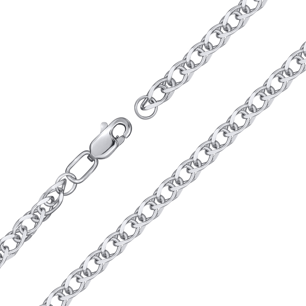 

Серебряный браслет в плетении ромбо с овальными звеньями и алмазной гранью, 4мм 000118109 16 размера