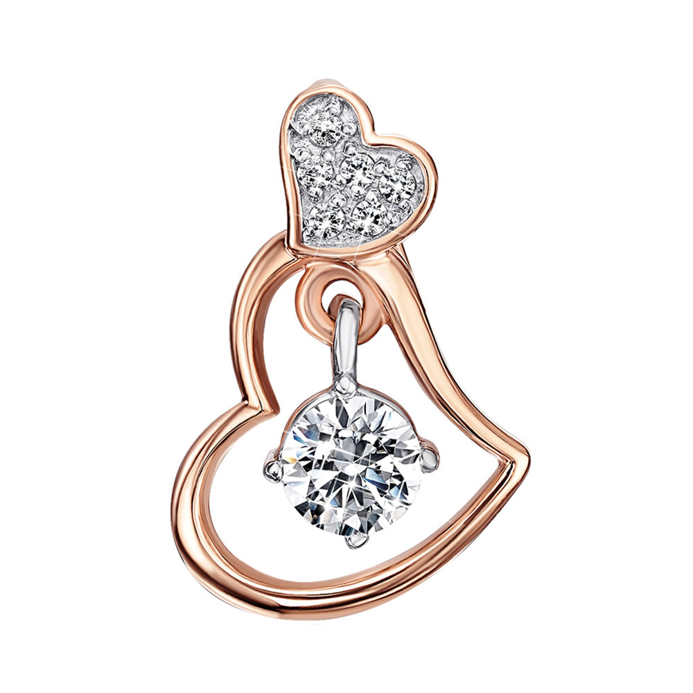 

Кулон из красного золота с подвеской и цирконием Swarovski 000126362