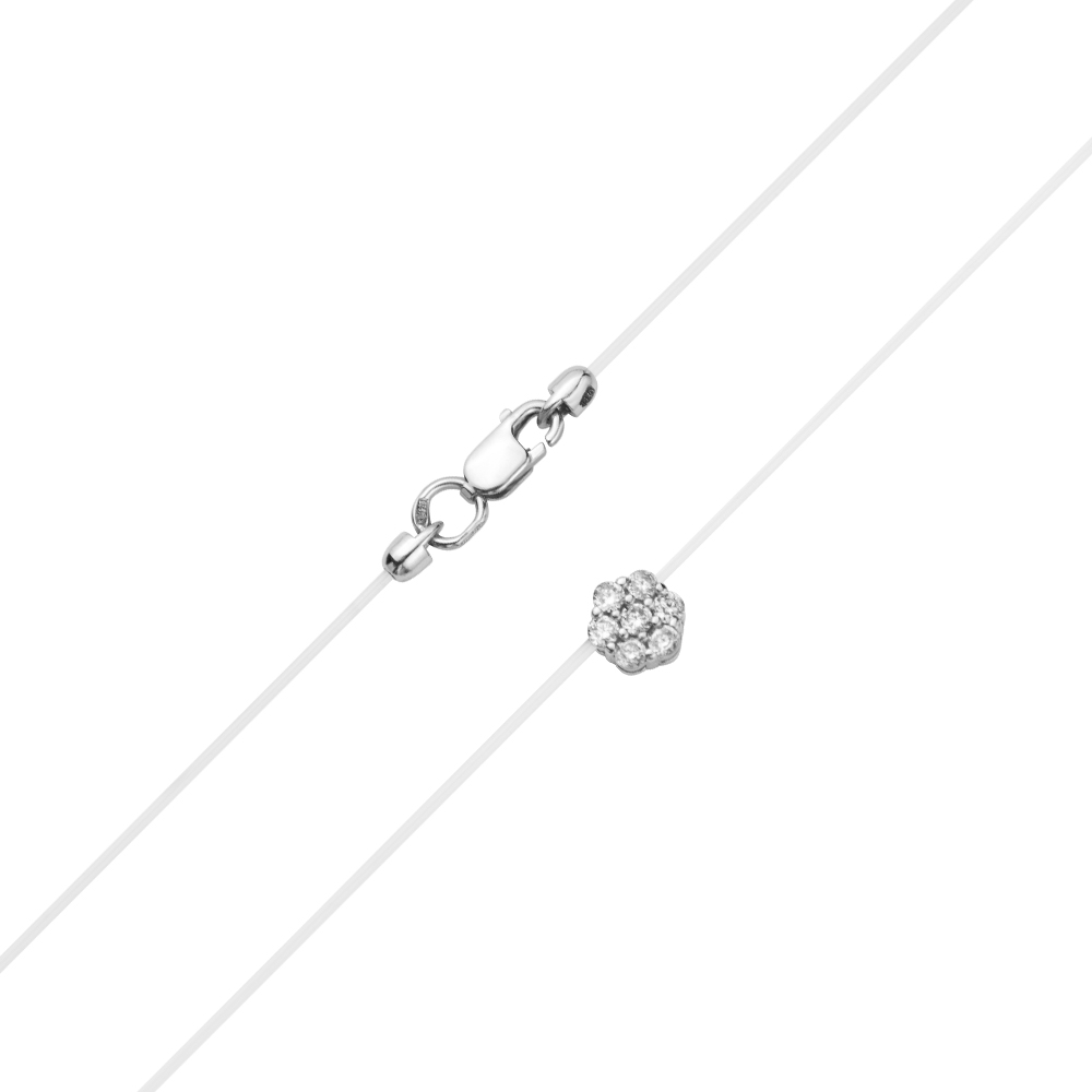 

Серебряное колье на леске с фианитами 000117960 40 размера