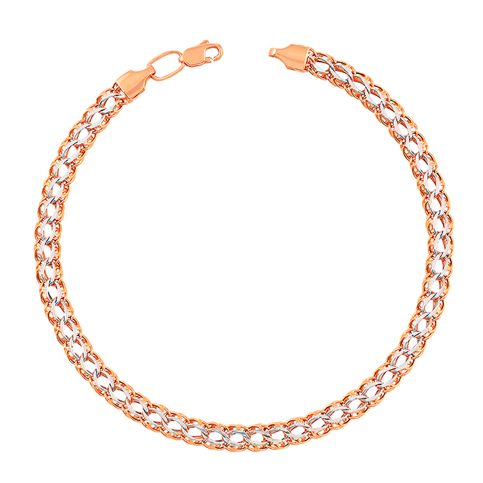 

Золотой браслет в комбинированном цвете 000113454 17 размера