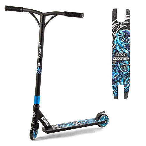 

Самокат трюковый Best Scooter , алюминиевый диск и дека, колёса PU, d-10см синий