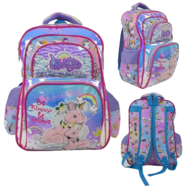 

Рюкзак школьный Schoolbag 43631 Unicorn для девочек 1 отделение 2 внешних кармана 2 боковых мягкая спинка (123512)