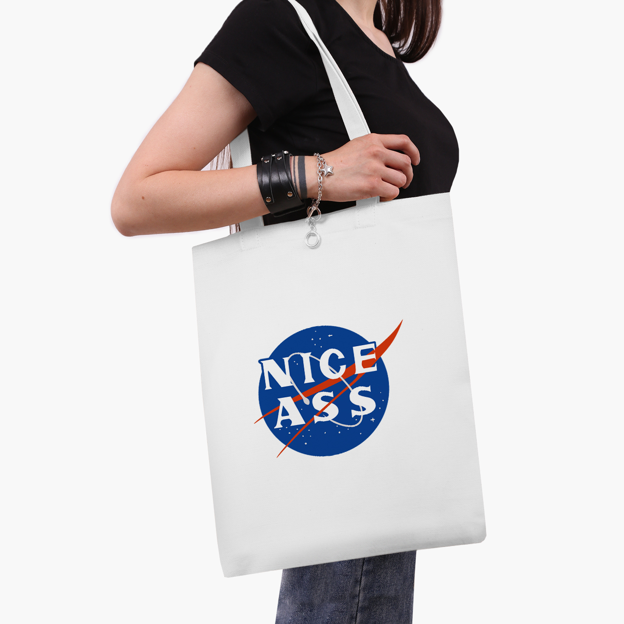 

Эко сумка шоппер НАСА (NASA) (9227-2017) 41x35 см Белый