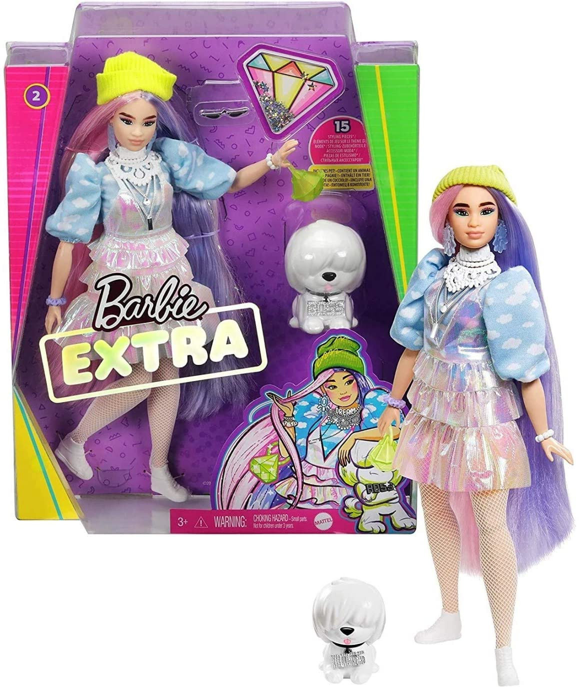 

Кукла Барби Экстра #2 Модница Barbie Extra Doll #2 in Shimmery Look with Pet Puppy