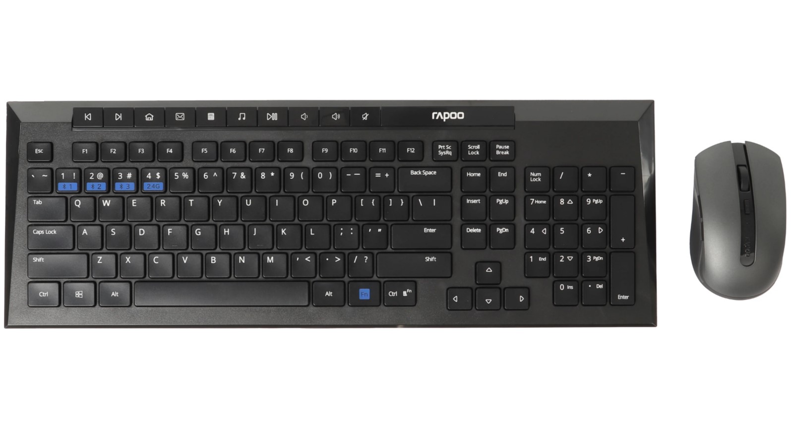 

Комплект беспроводная клавиатура и мышь Rapoo 8200M Bluetooth Black