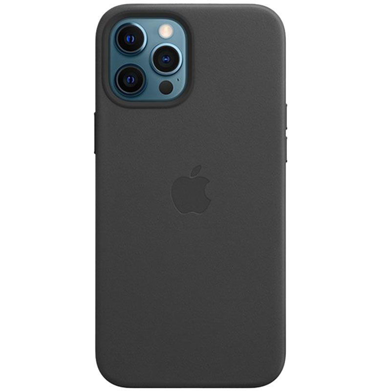 

Кожаный чехол Leather Case (AAA) with MagSafe and Animation для Apple iPhone 12 Pro / 12 (6.1") Black Без бренда