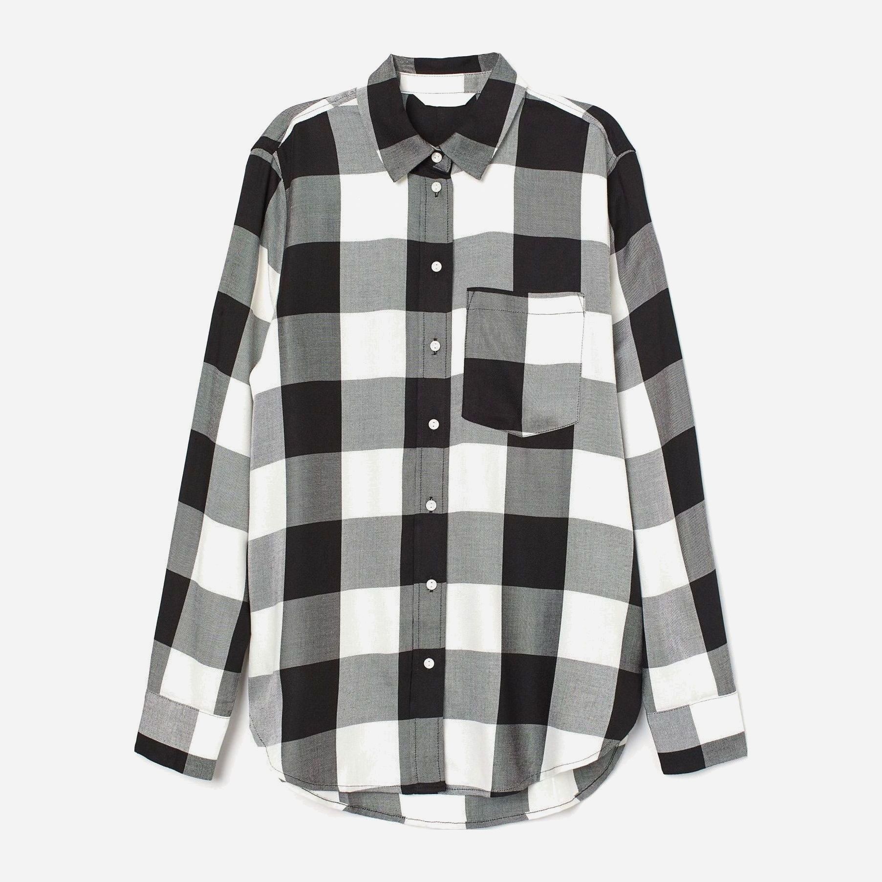 

Рубашка H&M 2707-752002 34 Черная с белым