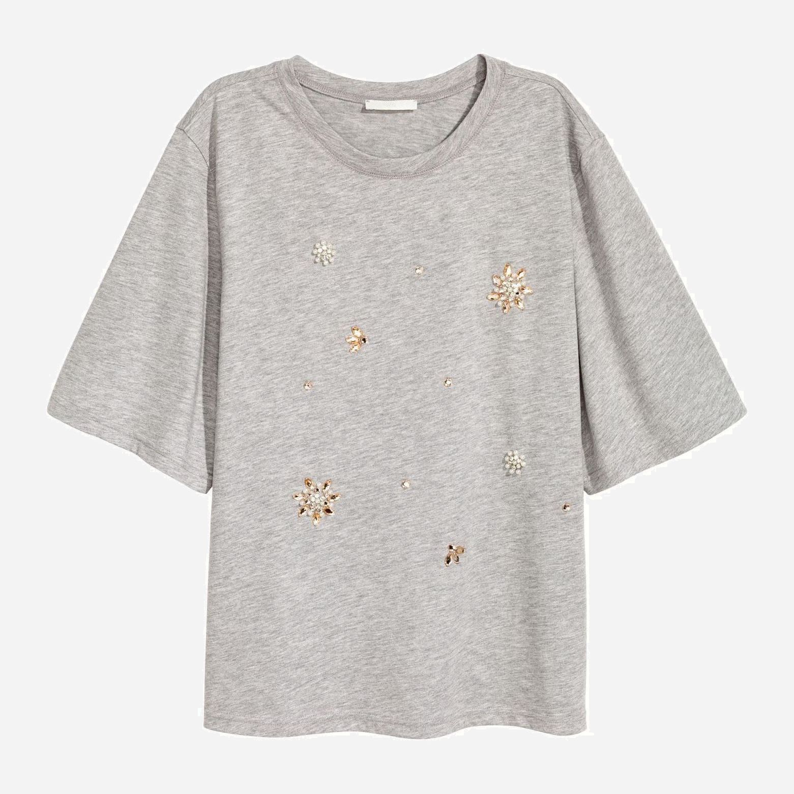 

Футболка H&M 1606-5472576  Светло-серая, Футболка H&M 1606-5472576 S Светло-серая