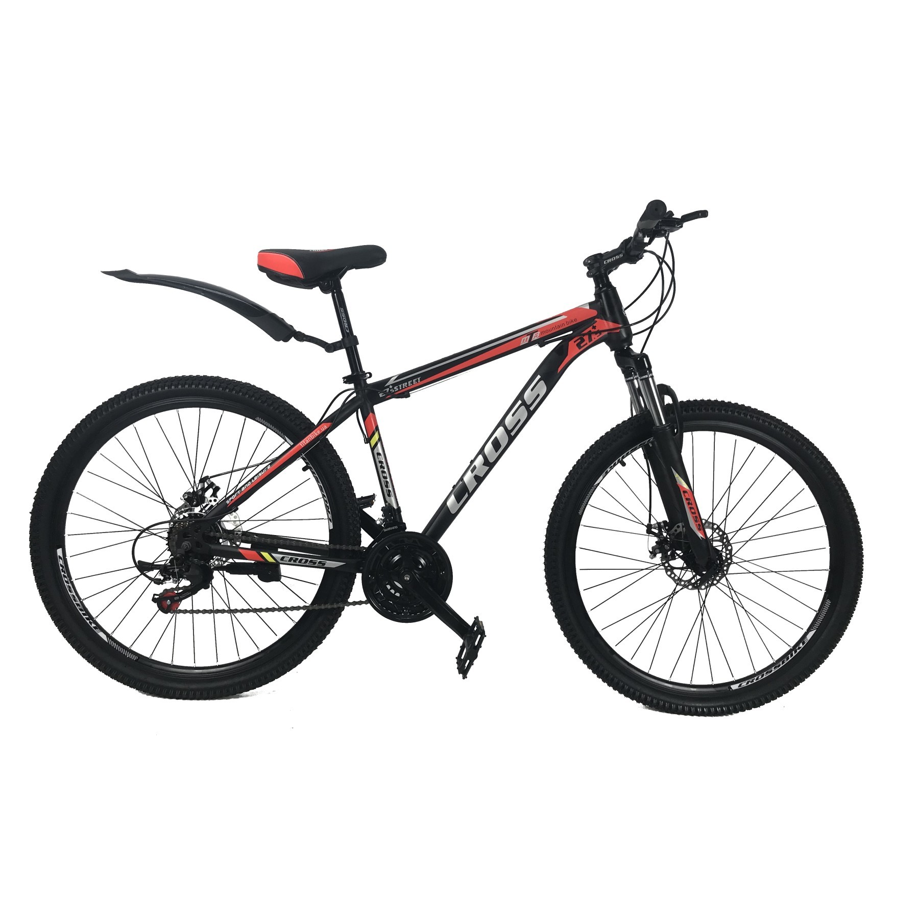 

Велосипед 27.5" CROSS STREET рама 17" черный-красный