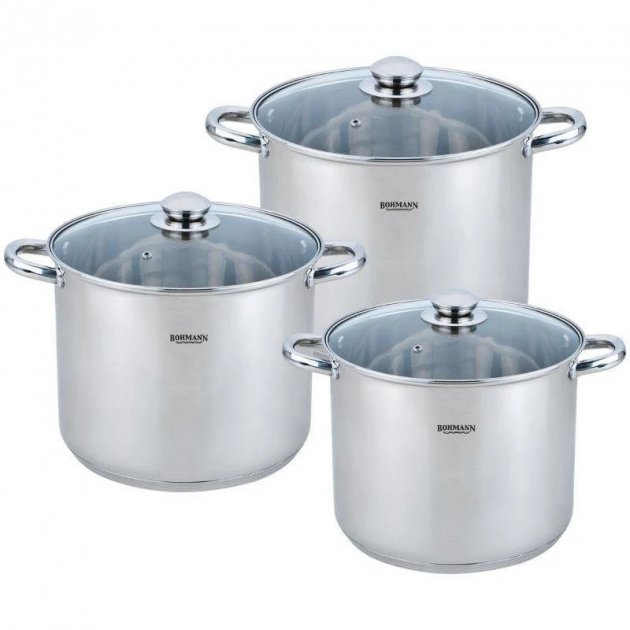 

Набор кастрюль 6 пред. Bohmann 5,8 л 7,4 л 9 л BH 3436