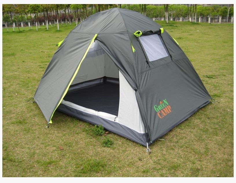

Палатка двухместная двухслойная с тамбуром и тентом Green Camp (1001А)