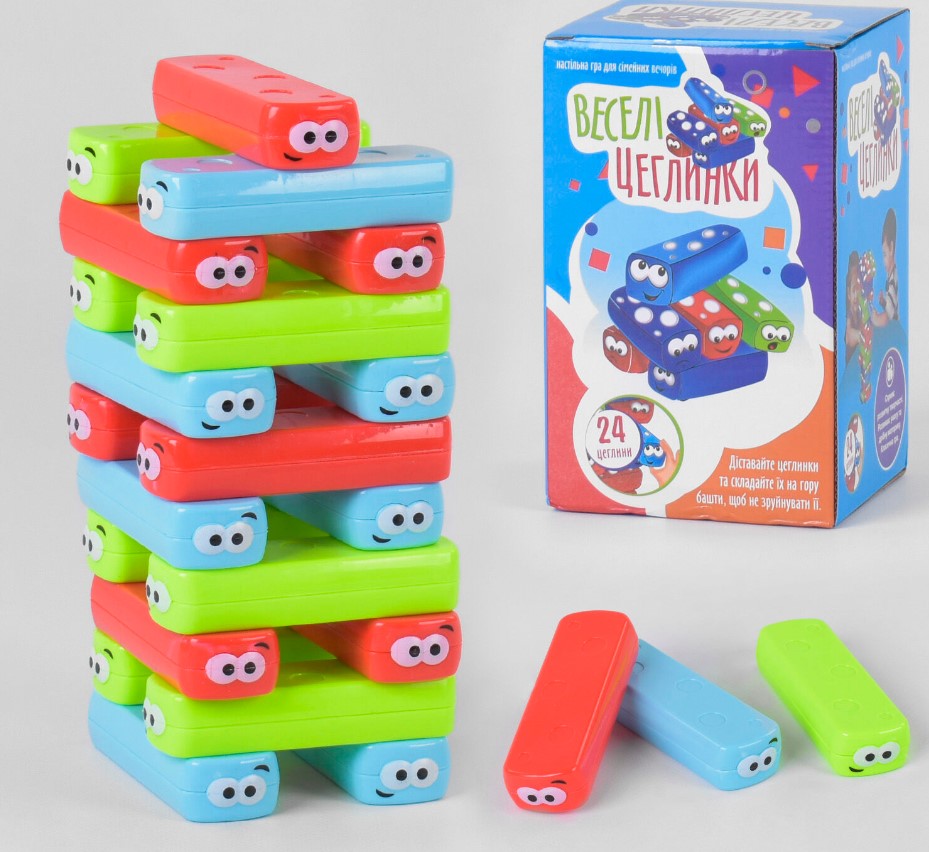 

Настольная игра Джанга FUN GAME Веселі Цеглинки 24 детали на укр.языке