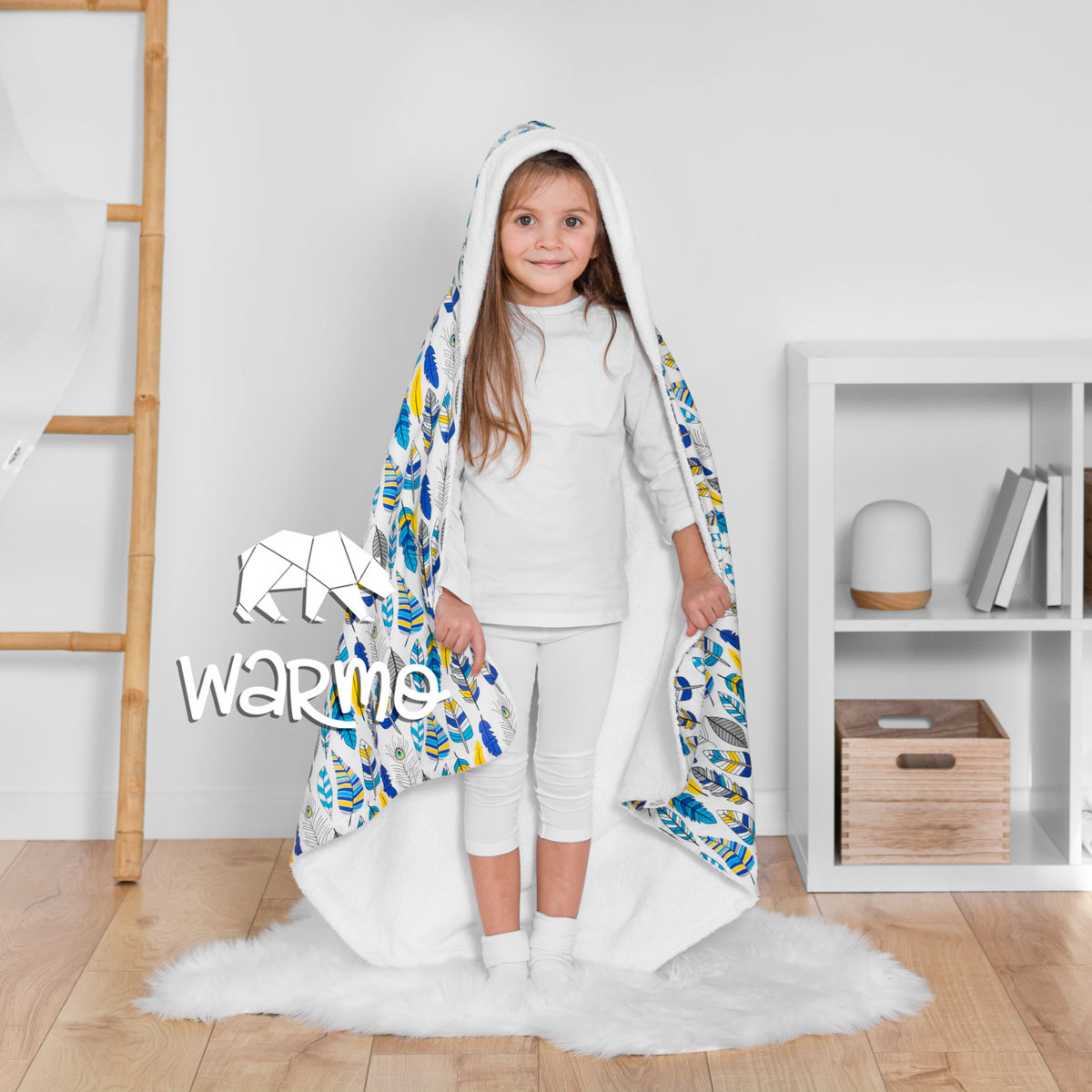 

Полотенце детское с капюшоном Warmo Перья 100x100см ()