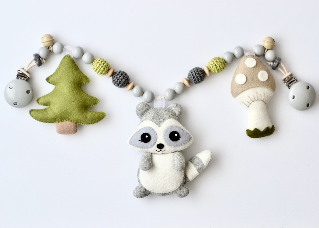

Игрушка-растяжка Babymall Racoon Gray