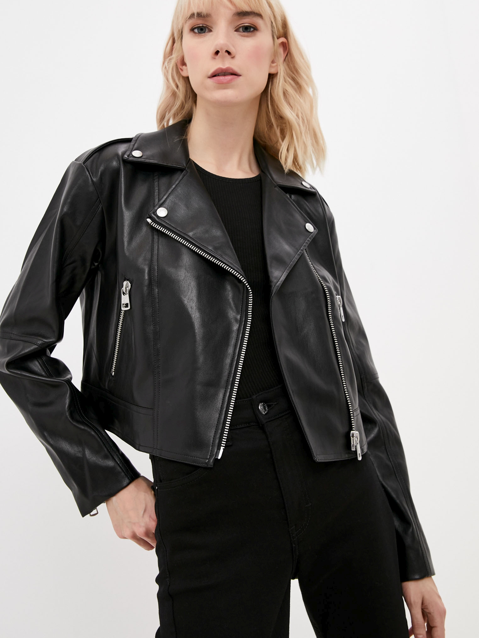 

Куртка из искусственной кожи Calvin Klein Jeans Faux Leather Biker Jacket J20J216264-BEH M Черная