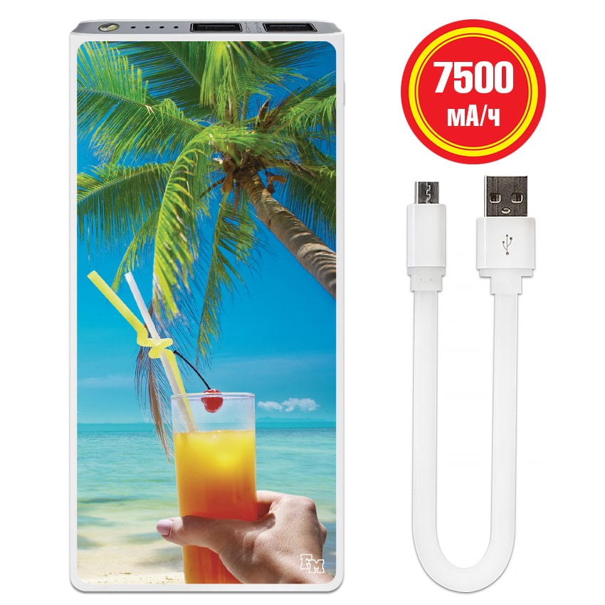 

FM Внешний аккумулятор Мальдивы 7500 mAh (E189-33)