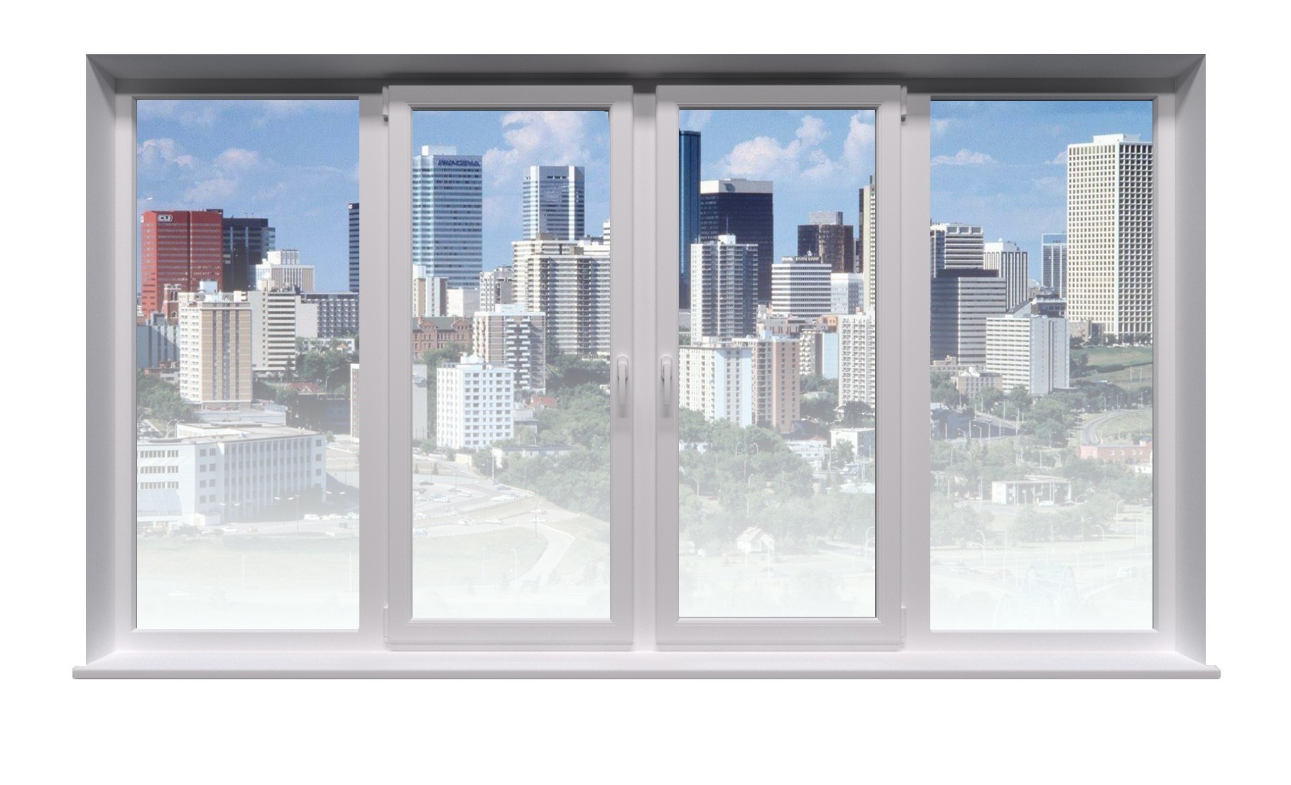 

Окно металлопластиковое Viknaland B70(6k) четырехстворчатое, две центральные части поворотно-откидные (2300х1300), белое