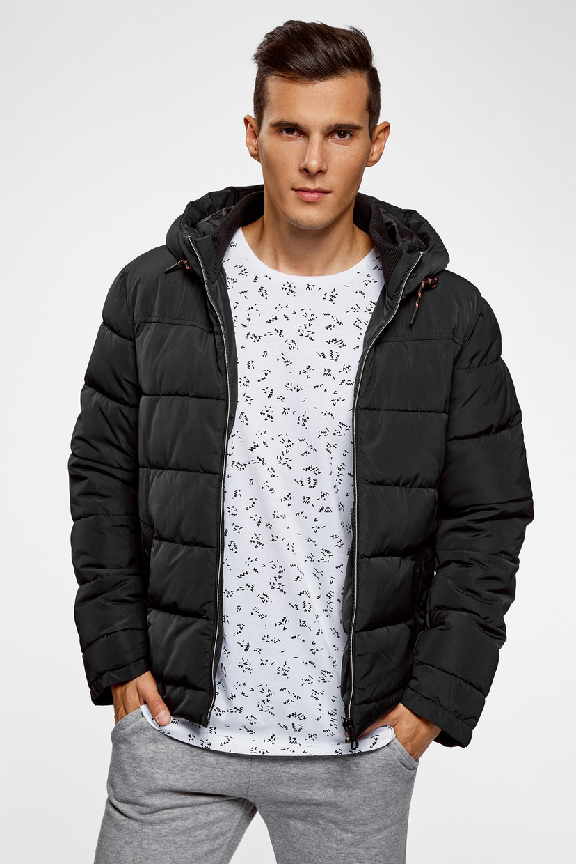 

Мужская черная куртка Oodji XL 1B112006M/39877N/2900N