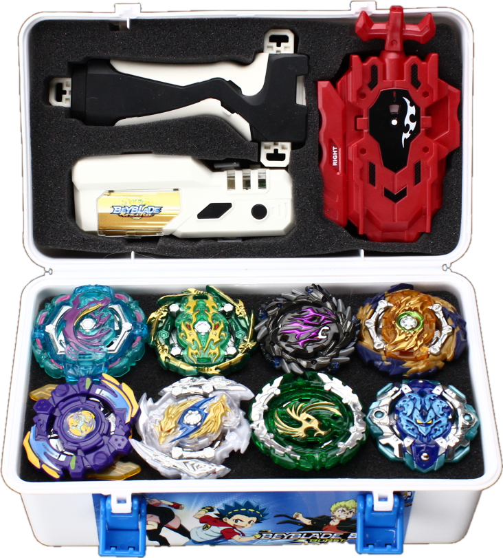 

Игровой набор бейблейд Turbo SB, 8 волочков блейдов + кейc box + В147 Poison Hydra Ядовитая Гидра + B135 Bushin Ashura Бушин Ашура + B00 Amaterios Тень Аматериуса + B-146-02 Gach