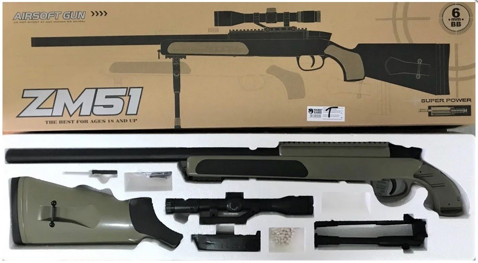 

Винтовка Huada Toys CYMA ZM 51T Снайперская на пульках 6мм (А1713)