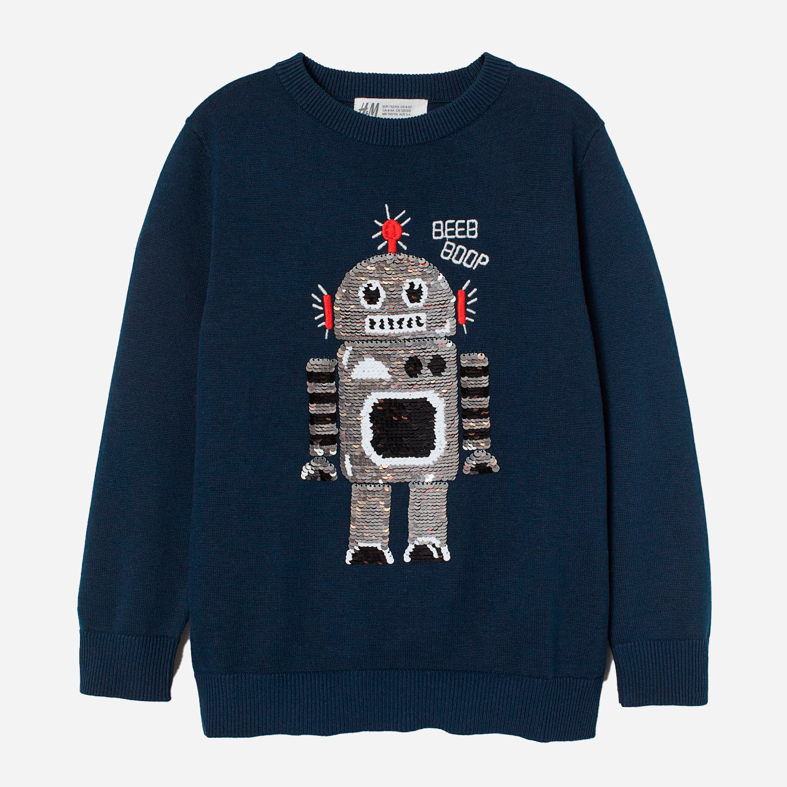 

Джемпер H&M 2207-7736820 134-140 см Темно-синий принт