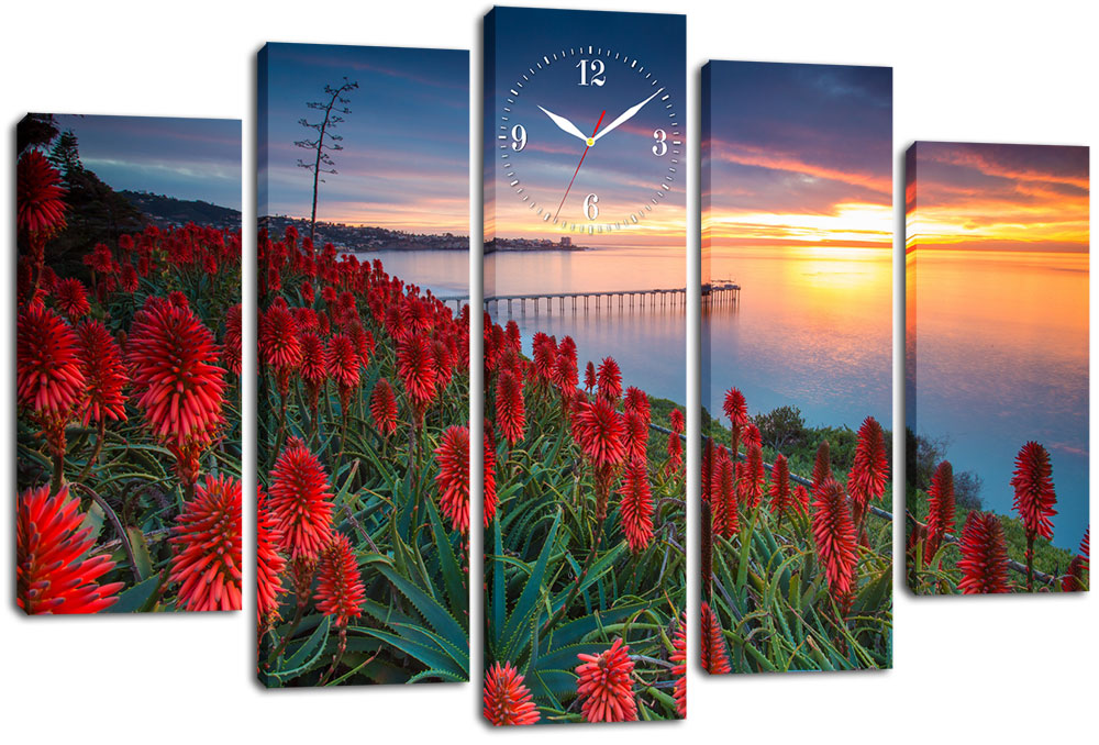 

Модульная картина с часами DK Place 80x120 см (m5c-chf53)