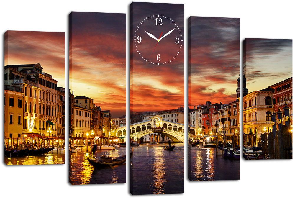 

Модульная картина с часами DK Place 80x120 см (m5c-chf68)