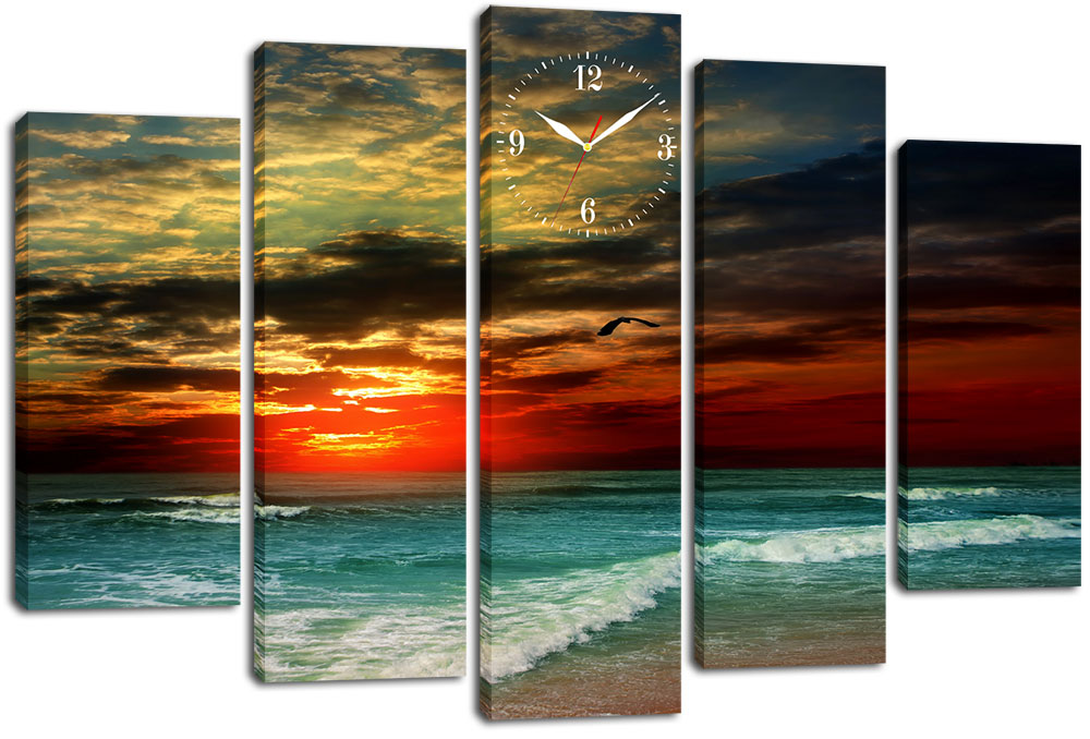 

Модульная картина с часами DK Place 80x120 см (m5c-chf14)