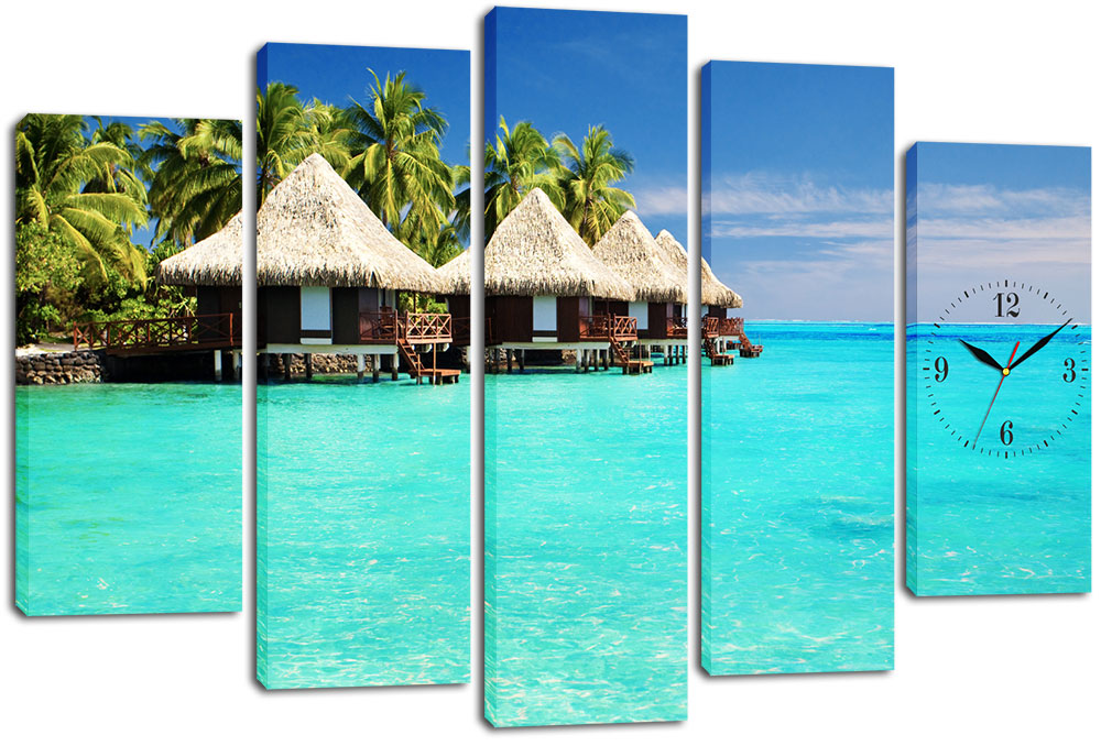 

Модульная картина с часами DK Place 80x120 см (m5c-chf22)