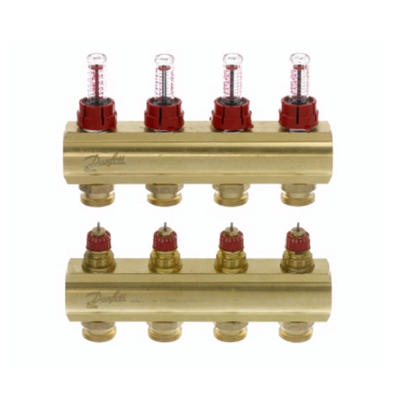 

Коллектор Danfoss FHF 4 выхода с расходомером 088U0524