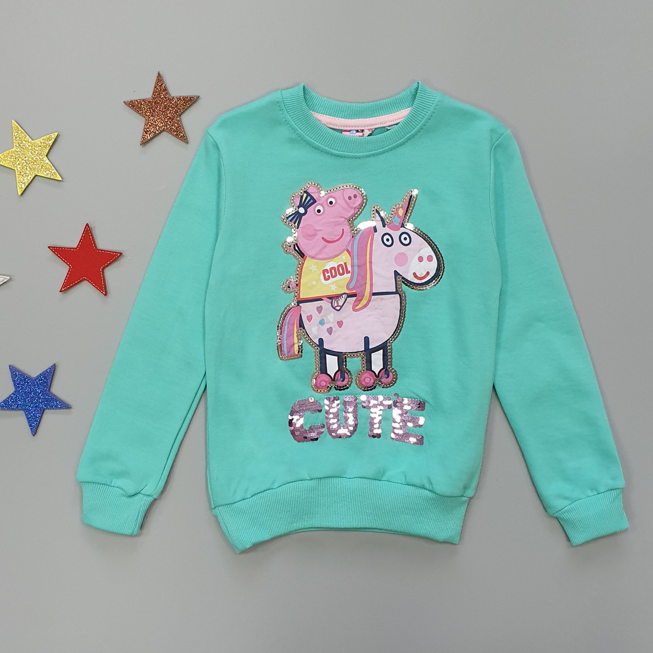 

Утепленный свитшот Peppa Pig Hacali kids для девочки 86-92 см Бирюзовый 18424