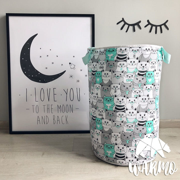 

Корзина для игрушек Warmo Мятные Котики ()
