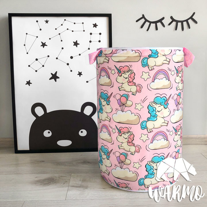 

Корзина для игрушек Warmo Розовые Единороги ()