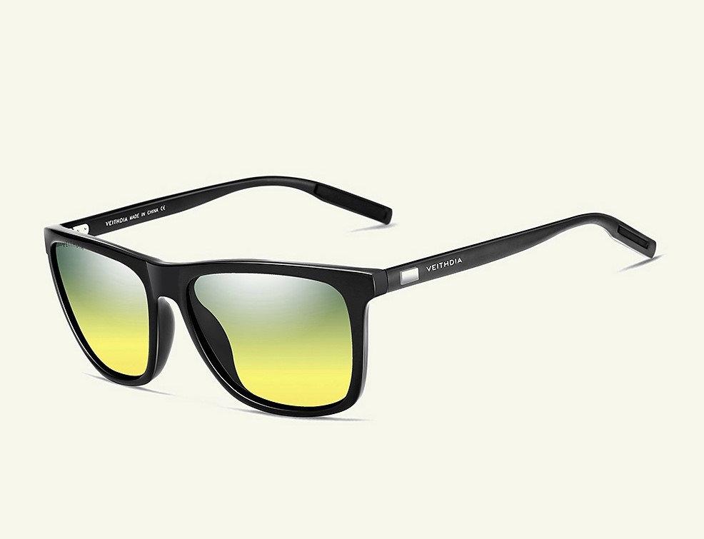 

Очки мужские солнцезащитные поляризованные VEITHDIA Aviator Persol. Желто-зеленые стекла, черная оправа Veithdia