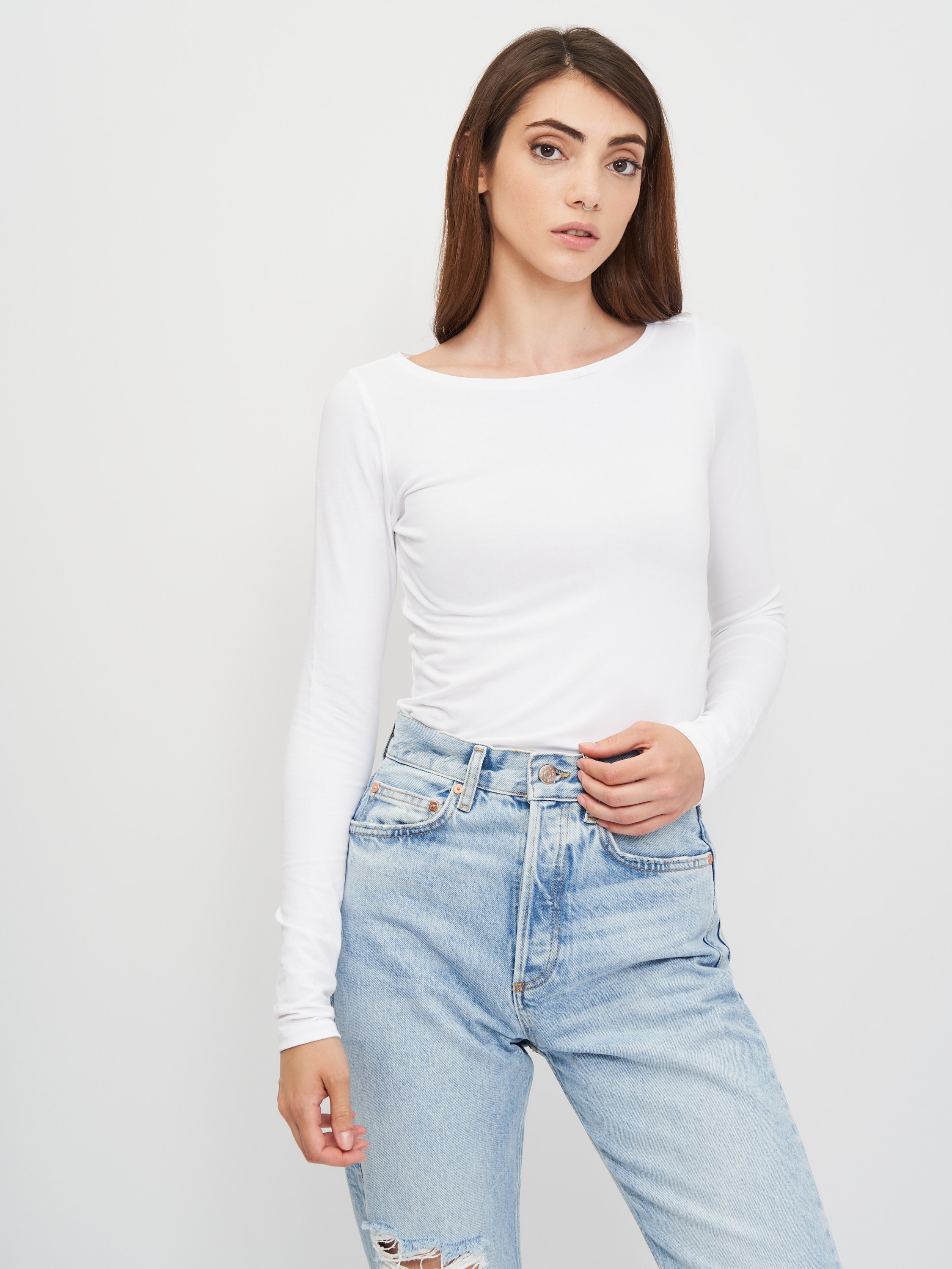

Лонгслив H&M 2805-9342962 XL Белый