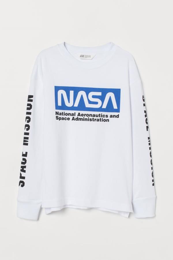 

Реглан H&M ПХ12-2866 білий NASA 158-164