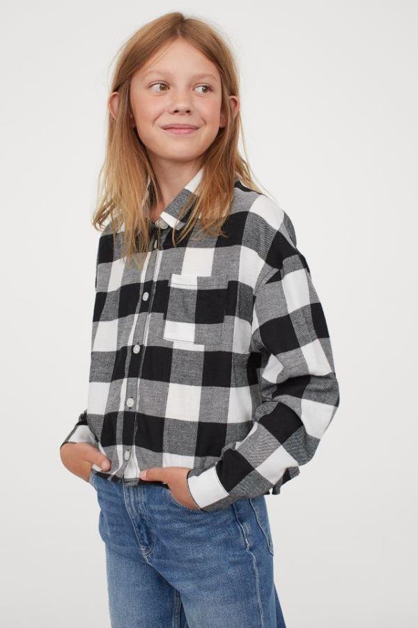 

Сорочка H&M ПД7703314 чорний/білий 170