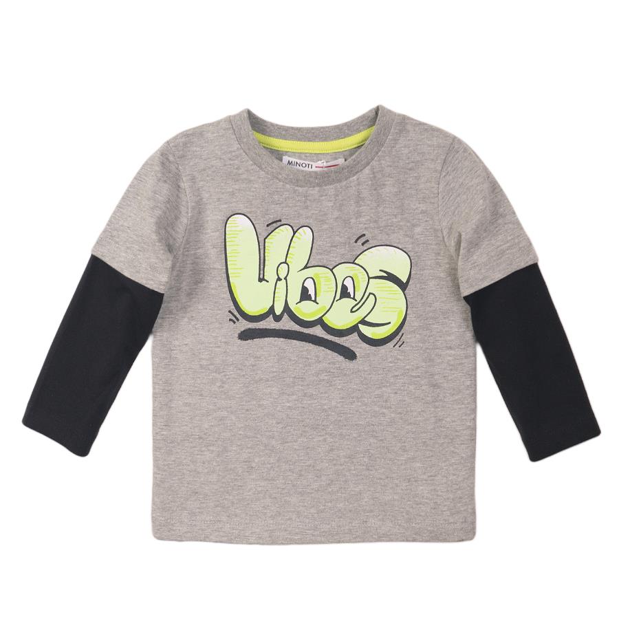 

Реглан Minoti МХ9901224 сірий/чорний 80-86