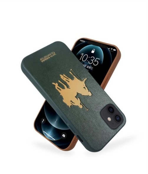 

Кожаный зеленый чехол Santa Barbara Polo Umbra "Жокей" для iPhone 12