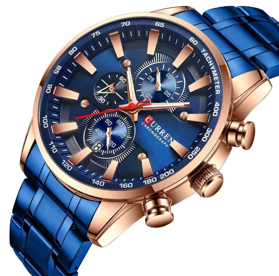 

Мужские часы хронограф Curren 8351 Blue-Cuprum