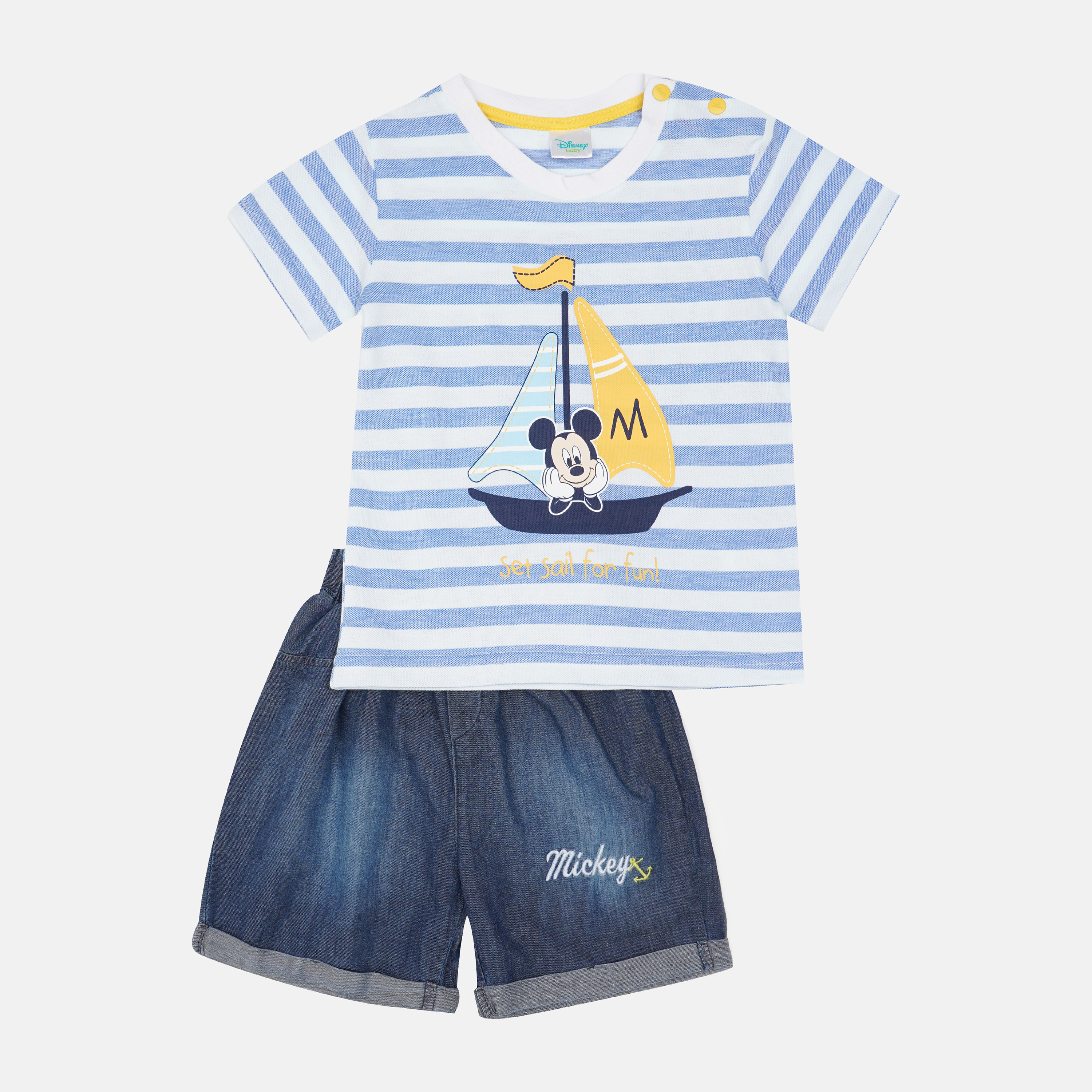 

Костюм (футболка + шорты) Disney Mickey Mouse MC15449 80-86 см Белый с синим