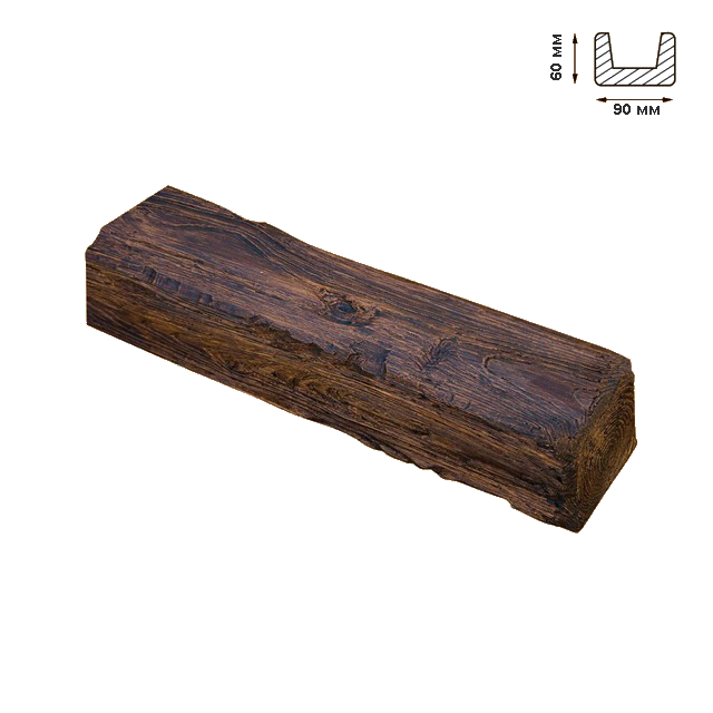 

Балка Decowood рустик 9х6см темная