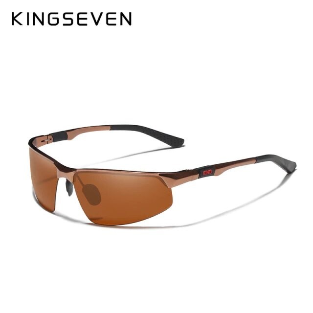 

Очки мужские солнцезащитные спортивные поляризационные KINGSEVEN оправа медного цвета, коричневые линзы