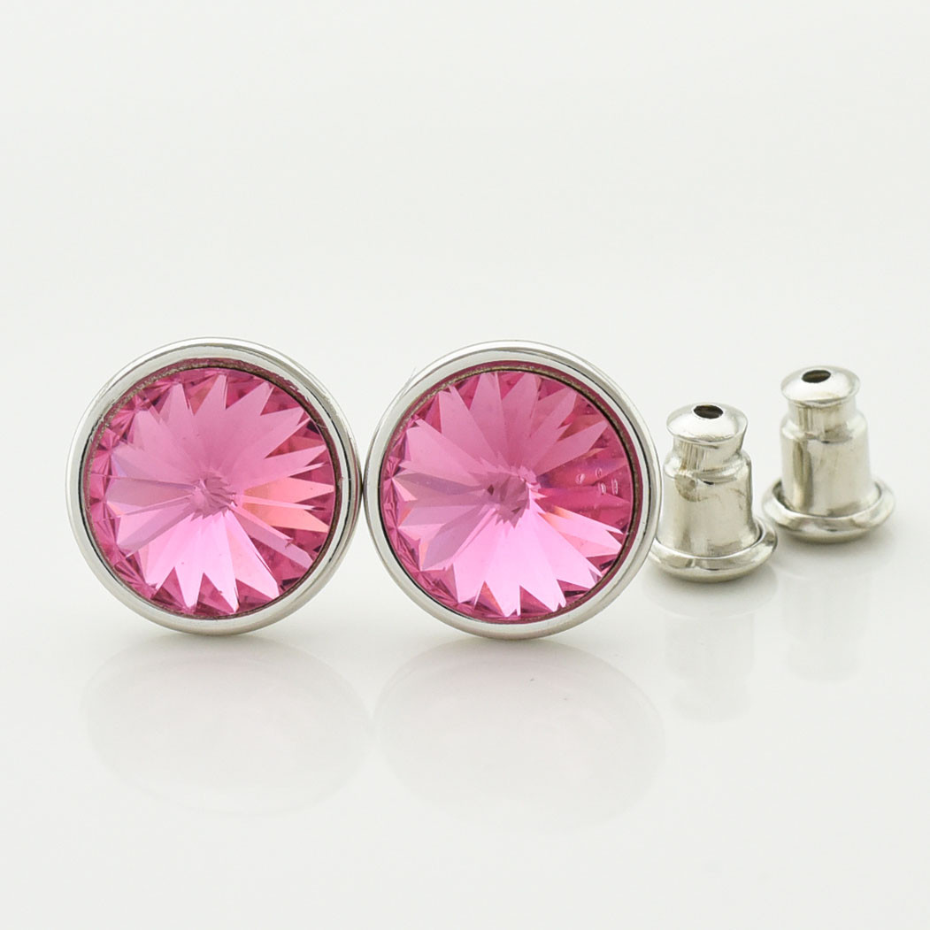 

Серьги Xuping с кристаллами Swarovski 83081 размер 10х10 мм цвет розовый позолота Белое Золото