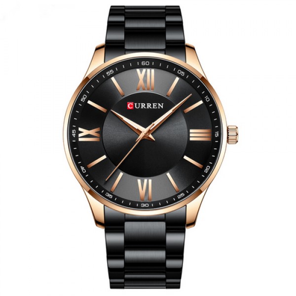 

Мужские кварцевые часы Curren Black наручные классические на стальном браслете + коробка (1008-0266)